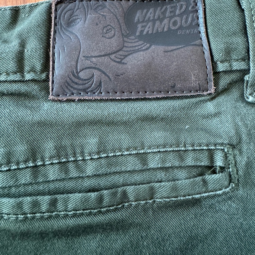 Naked & Famous Olive Green Denim